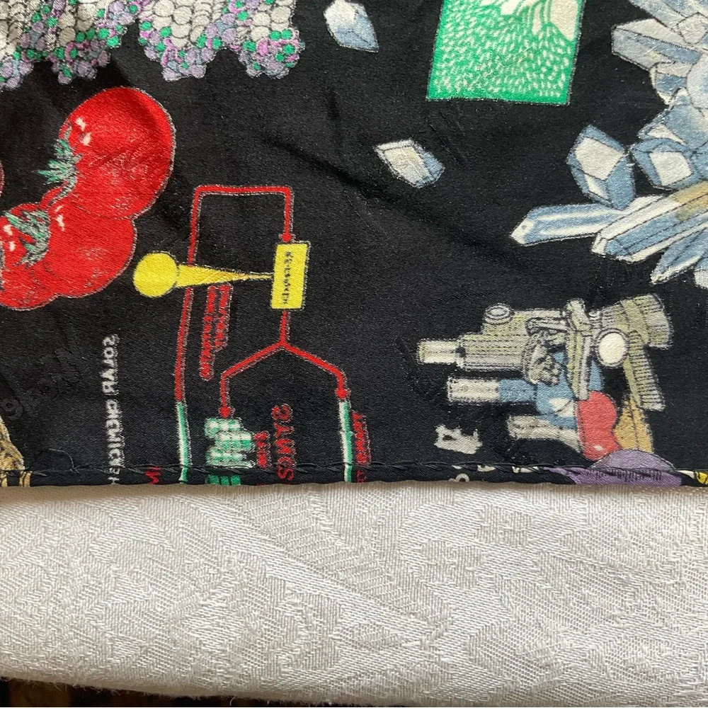 Nicole Miller 1995 Weizmann Institute Science Silk Scarf 42” DNA Solar Lab Print - Picture 6 of 8